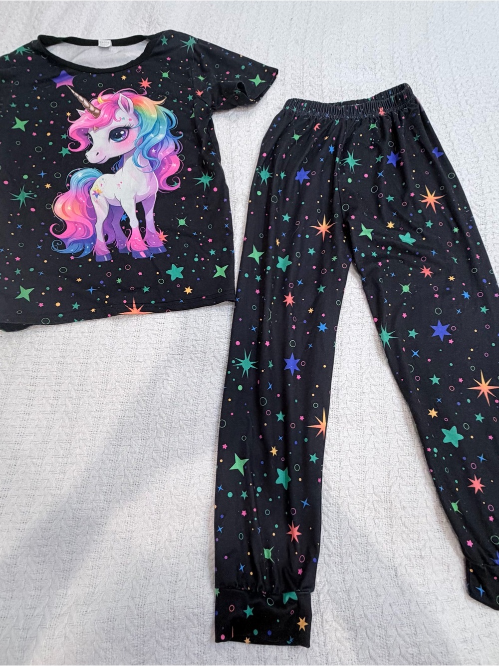Amazon Gllow in the Dark Unicorn & Star Kids Pajama Set